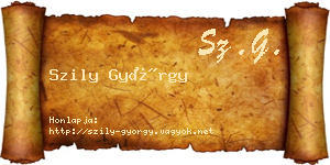 Szily György névjegykártya